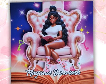 Smut Reader auf Pink Thron Lesezeichen - Schwarzes Mädchen Lesezeichen, literarisches Geschenk für Smut Liebhaber, Melanin Seitenhalter