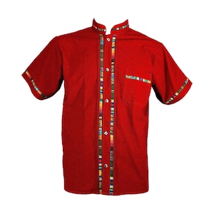 Men&#39;s Cotton Guayabera Shirt: Short Sleeve Mexican Fiesta Top