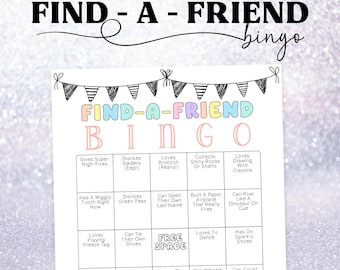 Find Someone Who Bingo for Kids – Fun Icebreaker Game for K-2 Classroom - Icebreaker Activity for Large Groups, Instant Download