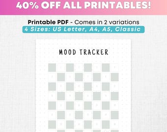 Stimmungs-Tracker zum Ausdrucken, digitaler Stimmungs-Tracker PDF, Bullet-Journal, iPad Stimmungs-Tracker, Wochenplaner, monatlich A5, A4, US Letter