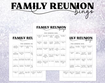 Family Reunion Bingo Printable - Find Someone Who Game for All Ages - Icebreaker Activity for Large Groups, Instant Download