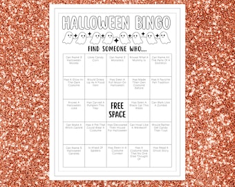 Halloween Party Bingo Game: Find Someone Who Activity (Printable, Instant Download)