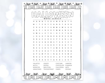 Halloween Word Search Homeschool Printable | Educational Activity for Kids | Learning Games | Instant Download