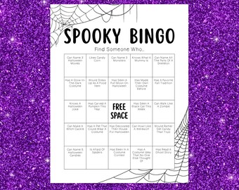 Halloween Find Someone Who Bingo: Kids School or Party Icebreaker Game (Printable, Instant Download)