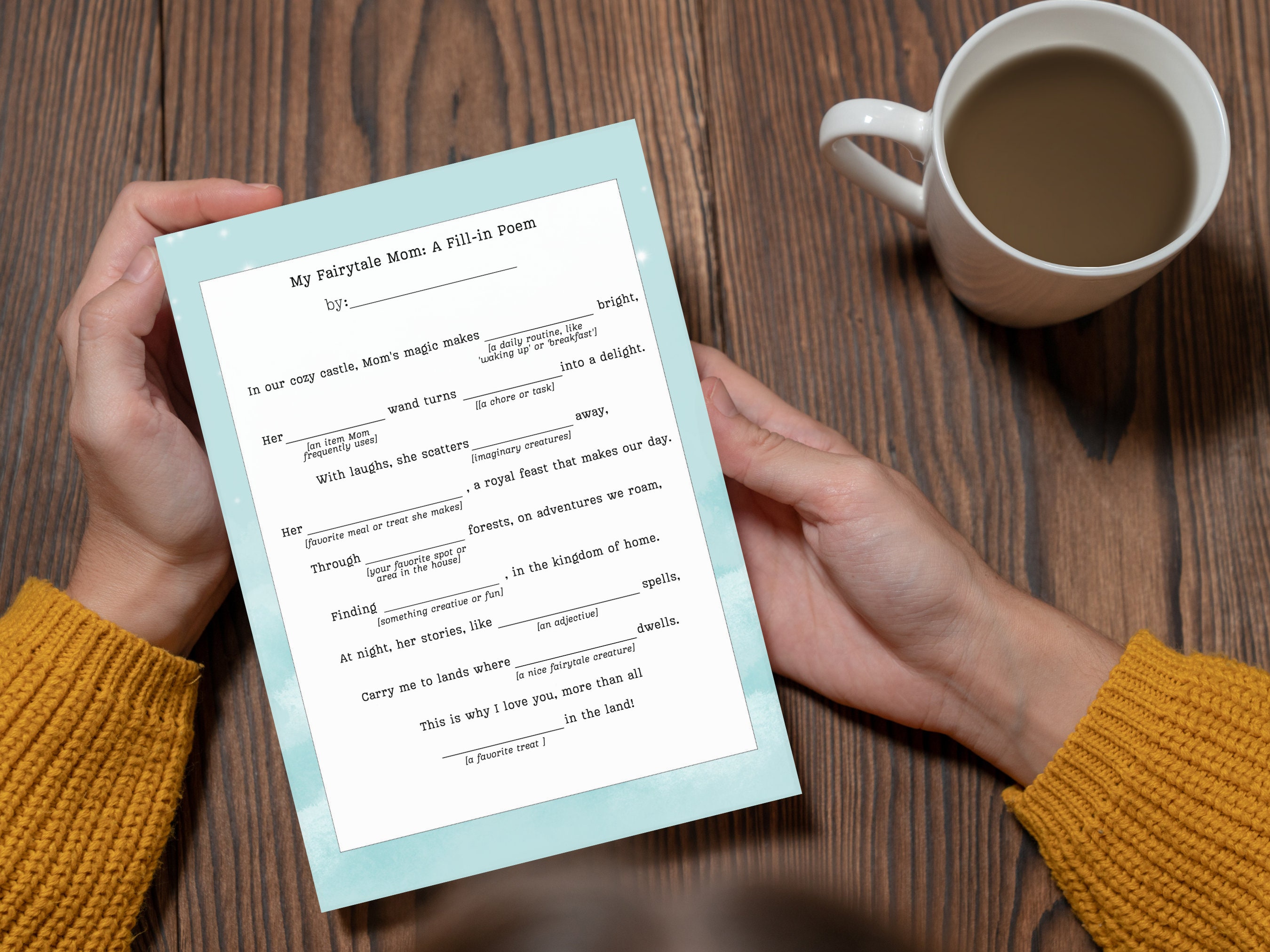 Why I Love Mom, Mother's Day Poem, Mother's Day Madlib, Printable ...