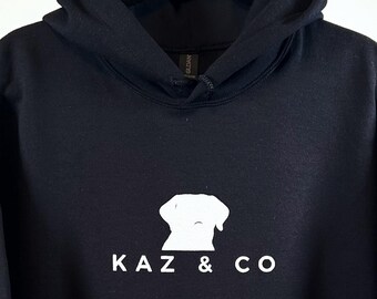 Kaz & Co Logo Hoodie, Tee Shirt - Heritage Apparel, Brand Apparel, Black Dog, Custom Apparel, Outdoor, Streetwear