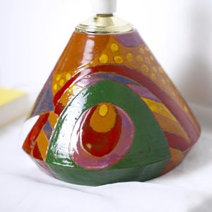 Handbemalte Keramik Tischlampen Basis Vintage Bunt Glasierte Volkskunst Keramik