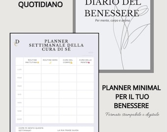 Wellness Planner – Self-Care Journal | Printable & Digital | Self-Care Minimal