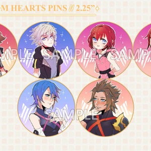 Kingdom Hearts Large Round Buttons - changed to bigger 3 inch size