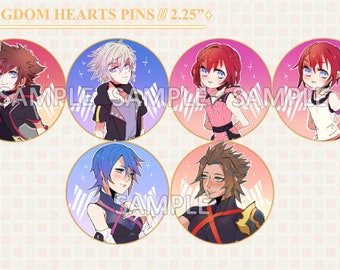 Kingdom Hearts stora runda knappar - ändrade till större 7,5 cm storlek