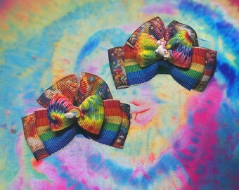 Medium Dog Grooming Bows “Pride” (x8) Rainbow/Summer/LGBTQ+ Pride