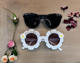 Gafas de sol para niña de las flores / Gafas de sol para paje / Propuesta de niña de las flores para paje / Accesorios de regalo para niña de las flores / ¿Quieres ser mi niña de las flores?