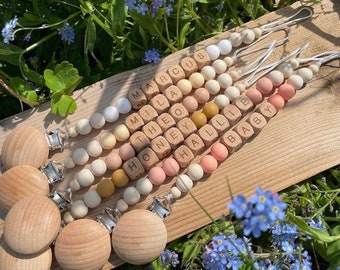 Personalised Dummy Clip Pacifier Clip Baby Newborn Gift Girl