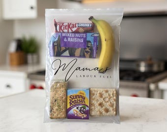 Hospital Bag Organiser - Labour Fuel Snack Bag | Maternity Bag | Zip Lock Reusable Bag | Mum and Baby Labour Essentials | Baby Shower Gift