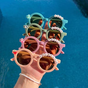 Children’s personalised sunglasses 0-8 years UV400 | party favours | Easter egg hunt gift | Easter basket filler | flower girl birthday girl image 9