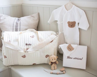 Nieuw binnengekomen cadeauset voor babybeer | Babyshowercadeau voor nieuwe moeder | zwangerschap unisex genderneutraal cadeau | Babyjongen Babymeisje | Welkom baby