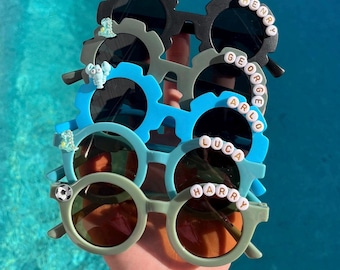 Children’s toddler personalised sunglasses 0-8 years UV400 | party favours | summer holidays | first holiday | boys girls sunglasses |