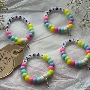 Personalised Party Favour Bracelet - Sleepover Club Party - Kids Bracelet Pastel Unicorn Two Groovy