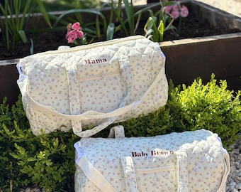 Matching Mama & Baby Bag | Newborn Hospital Organiser | Nursery Bag |  Weekend Bag | Pregnancy Bag | Birth Bag | Pregnancy | Overnight Bag