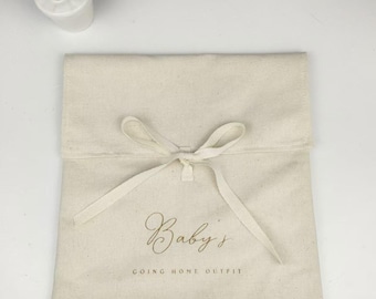 Luxury Baby Going Home Outfit Bag | Baby Shower Gift | Hospital Bag Organiser | Labour Essentials | Cotton Baby Bag | Social Media Pregnancy