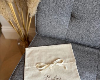 Luxury Baby Going Home Outfit Bag | Baby Shower Gift | Hospital Bag Organiser | Labour Essentials | Cotton Baby Bag | Social Media Pregnancy