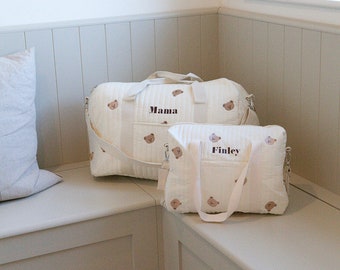 Matching Mama & Baby Bag | Newborn Hospital Organiser | Nursery Bag |  Weekend Bag | Pregnancy Bag | Birth Bag | Pregnancy | Mother’s Day