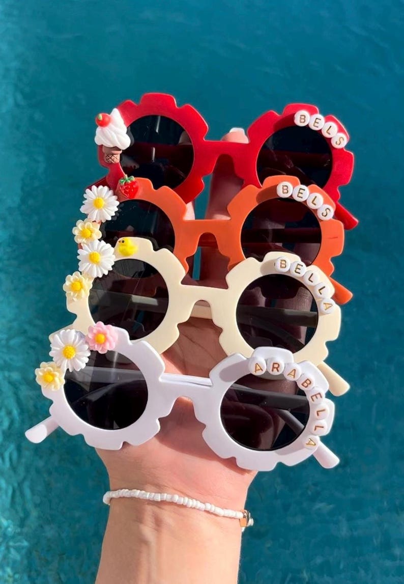 Children’s personalised sunglasses 0-8 years UV400 | party favours | Easter egg hunt gift | Easter basket filler | flower girl birthday girl image 8