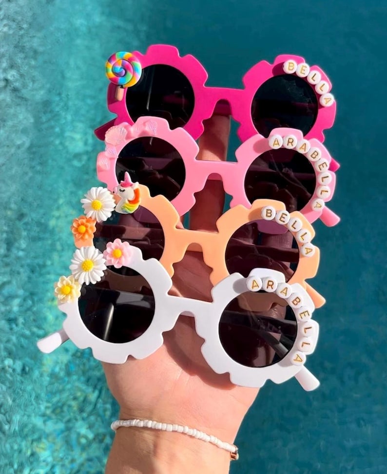 Children’s personalised sunglasses 0-8 years UV400 | party favours | Easter egg hunt gift | Easter basket filler | flower girl birthday girl image 7