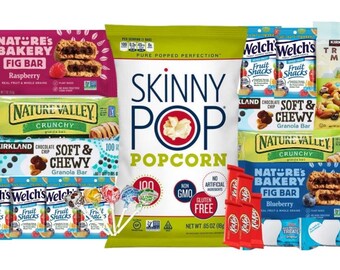 Papas Pantry Healthy 30 Count Snack Crate, Gift for Child or Adult, Deployment Care package, Back to School, Office Snack