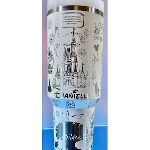 Disney World Inspired Stanley Quencher, 40oz Laser Engraved Custom Tumbler, Personalized, Disney Inspired Stanley