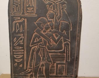 Haunted Ancient Carved Stone - Protective Talisman with Terrified Mother & Child - Paranormal Voices  Miracles