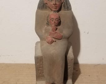 Estatua antigua embrujada de sacerdote e hijo - Espíritus activos, milagros, protección, tesoro, en busca de guardián