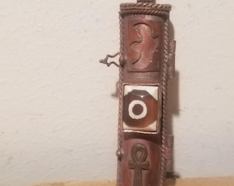 Haunted Ancient Copper Pendant | Eye Agate Spirit Vessel | Wealth Protection Healing - Voss Family Spirits