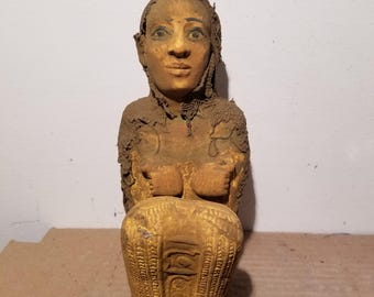 Estatua antigua embrujada - Poderoso recipiente espiritual Sumo sacerdote hechicero Milagros protección riqueza en busca de un nuevo guardián