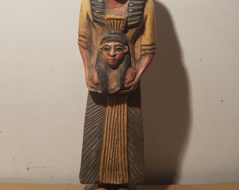 Haunted Ancient Stone Statue Priest Holding Wife Spirit Vessel - Paranormal Relic Documented Miracles & Eternal Protection