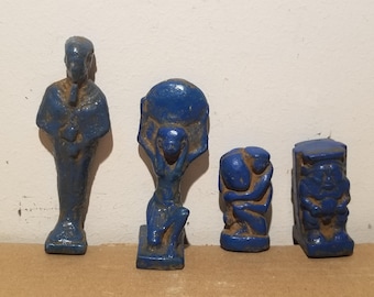 4 Ancient Haunted Spirit Statues Set - Spirit Servants for Healing, Wealth, Passion & Protection - Real Paranormal Activity