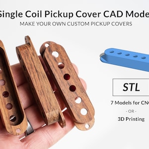 Strat Style Single Coil Pickup Cover CAD Models for CNC or 3D Printer - STL Files