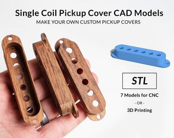 Single Coil Pickup Cover CAD Models for CNC or 3D Printer - STL Files