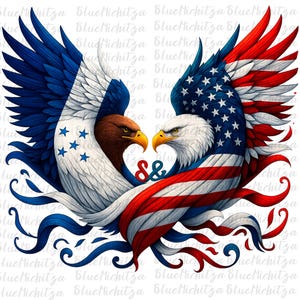 Honduras USA eagles flags Honduranamerican patriotic png Honduras Honduran patriotic Honduran roots png independencia de Honduras migrants