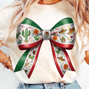Latino PNG Design, Mexican Flag Coquette Bow PNG, Mexican Flag Art Latino PNG, Mexican Bow Festive Design, Instant Download, Sublimation