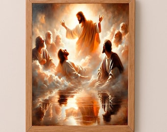 Jesus Lazarus Gospel Prints, Lazarus resurrection DIGITAL DOWNLOAD, Jesus Healing Miracle Bible Art, Jesus and Lazarus Wall Art, Biblical