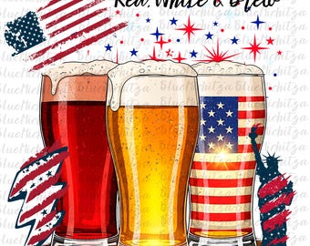 Cerveza roja, blanca y negra (Png), cerveza del 4 de julio (Png), gráfico del 4 de julio para amantes de la cerveza, camiseta del Día de la Independencia (Png), diseño patriótico de cerveza (Png)