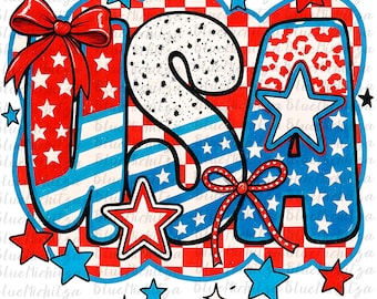 Vintage Coquette Usa Checkered Png USA PNG, Retro America Png, 4th Of July Png, Patriotic Png, 4th Of July Sublimation Design