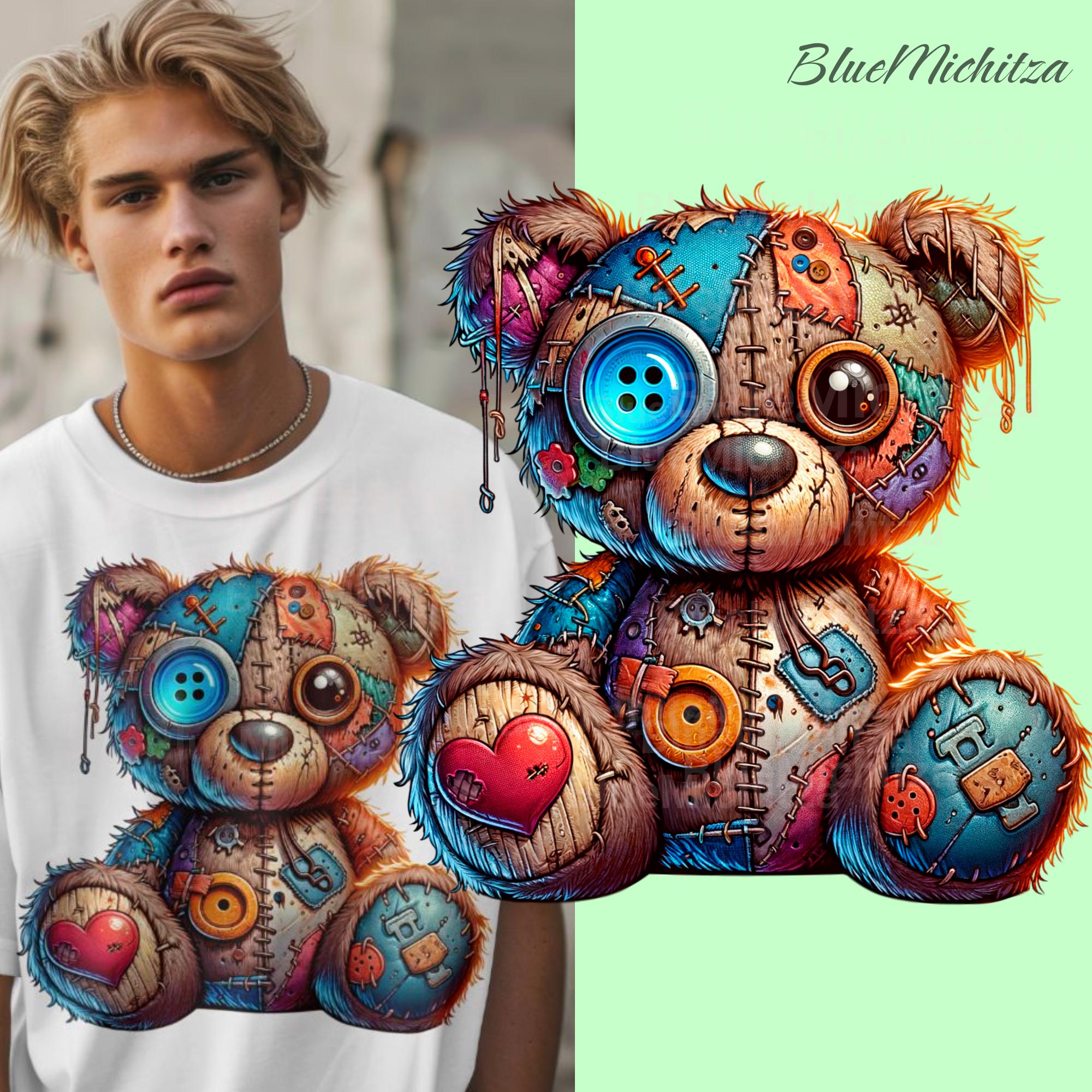 Tattered Teddy Bear PNG, for Sublimate Design, Png for Shirt, Cute ...