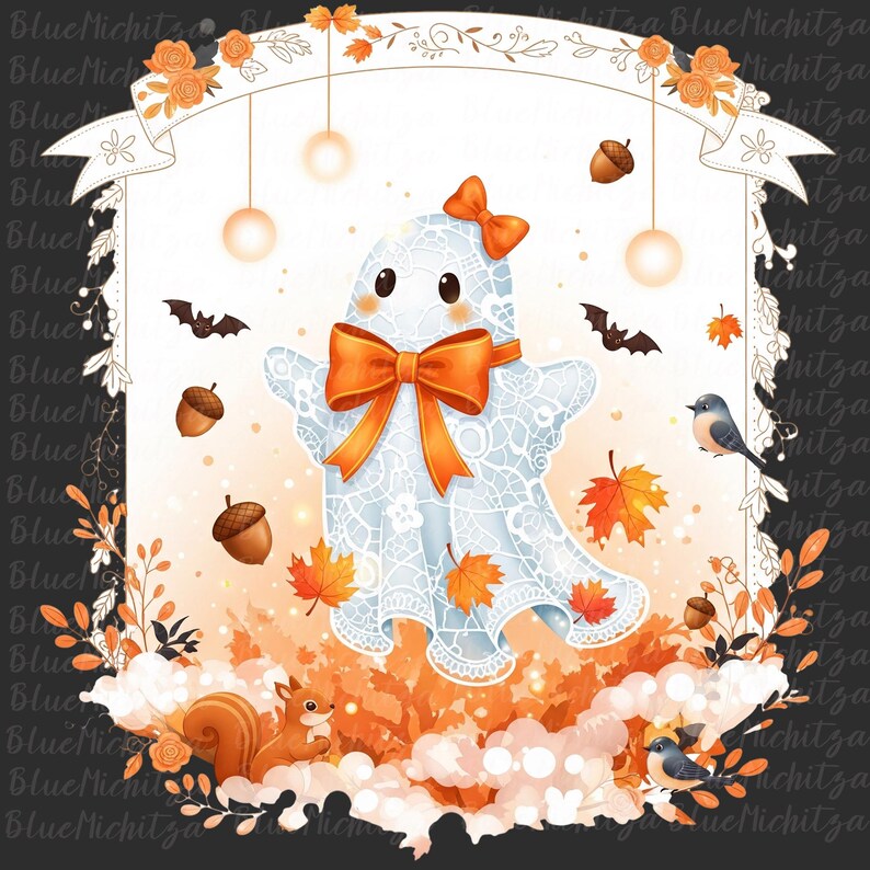 Cute Lace Ghost Png Boo in Boojee Halloween Boo Lace Bow Png Halloween ...