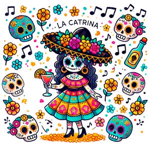 la catrina png, mexikanische Puppe png, Zuckerschädel, Baby Catrina png, Dia de los Muertos png Herunterladen, Halloween, Tag der Toten