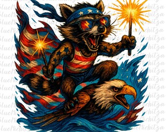 Red White And Feral png, Funny USA Shirt, Funny Raccoon Shirt , 4th Of July Digital Download, Feral PNG, Hotdog Raccoon png, Merica png