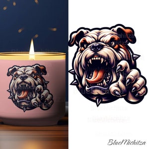 Clipart de bulldog enojado para sublimación y diseños de camisetas, descarga PNG de mascota canina de alta calidad, PNG bulldog enojado, mascota canina sublimada
