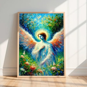 Archangel Raguel Art - Angel of Justice, Divine Guardian, Celestial Being, Inspirational Spiritual Wall Art