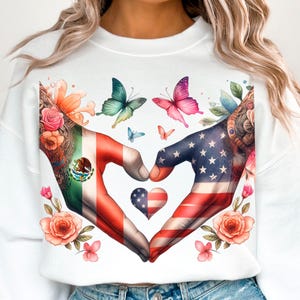 Mexico USA heart hands flags Mexicanamerican design file download mexican roots png cinco de mayo png viva mexico immigrants mexicana png